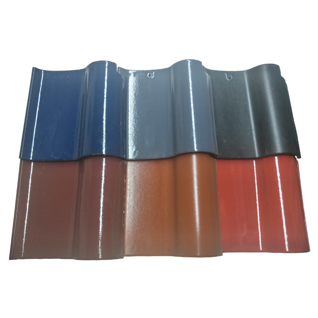 Matte Glazed Ceramic Roof Tiles Blue Spanish 220mm Handmade Clay Roof Tiles