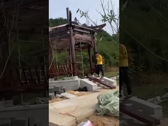 Waterproof Outdoor Solid Wood Gazebo Pavilion With Fence