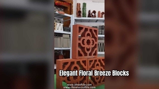 Red Clay Floral Breeze Blocks for Elegant Patio Dividers