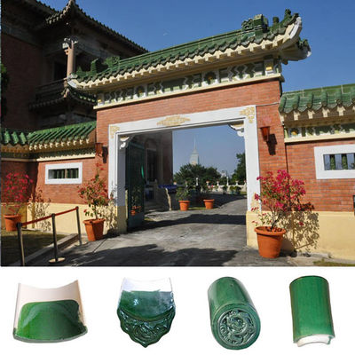 quality  Plain Chinese Ceramic Roof Tiles Green Glazed Handmade Clay Roof Tiles factory