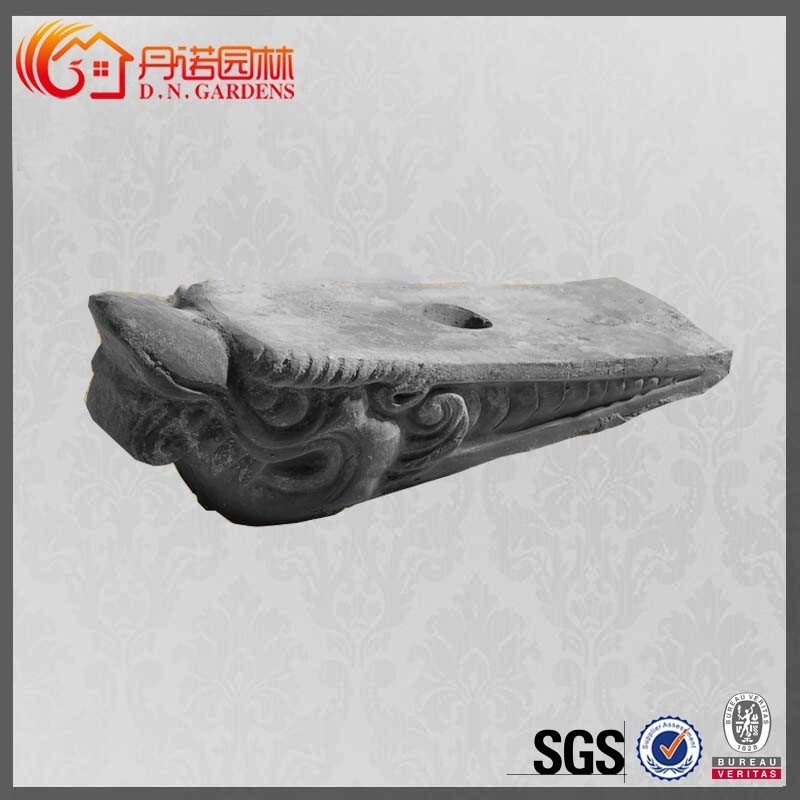 Traditional Chinese Roof Ornaments Grey Temple Unglazed Tile Decoration Figures