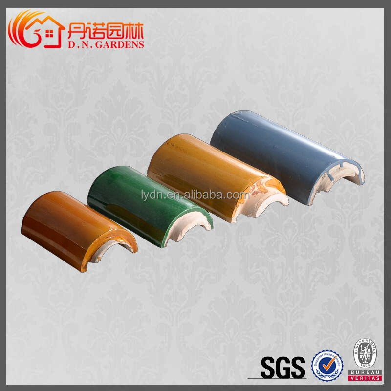 Old Chinese Style Glazed Gazebo Roof Tiles Yellow Color