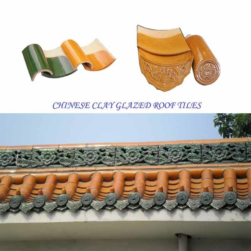 Pavilion Chinese Old Concrete Roof Tiles Clay Glazed Colored Roof Tiles