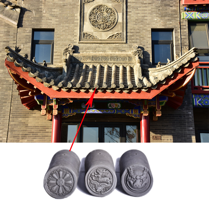 Asian Style Eaves Roof Tiles Terracotta Material For Chinese Gazebo Siheyuan