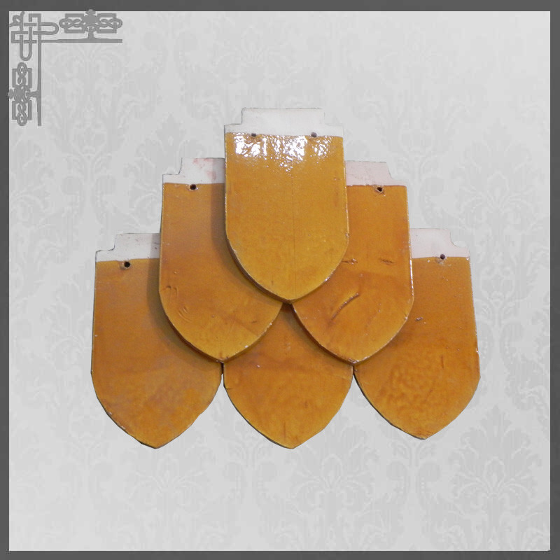Fish Scale Modern Style Glazed Roof Tiles Yellow Color Made In China