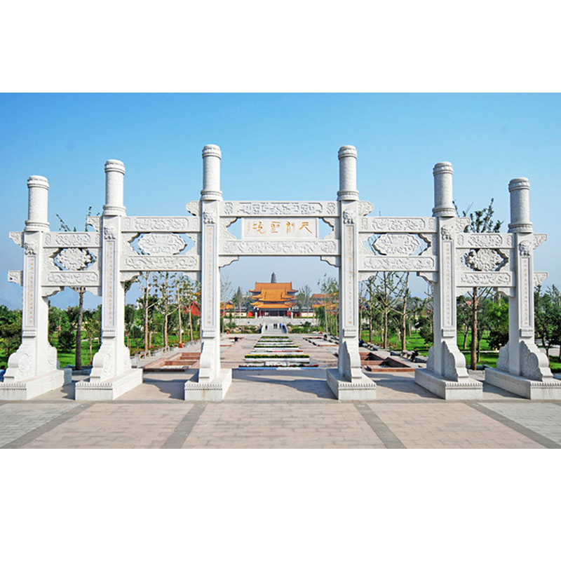 Chinese Style Garden Large Stone Archway Outdoor Temple Memorial