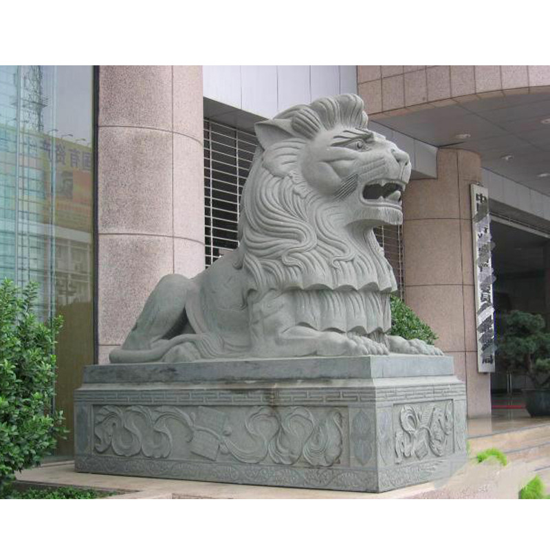 Outdoor Garden Large White Marble Lion Statues Customized