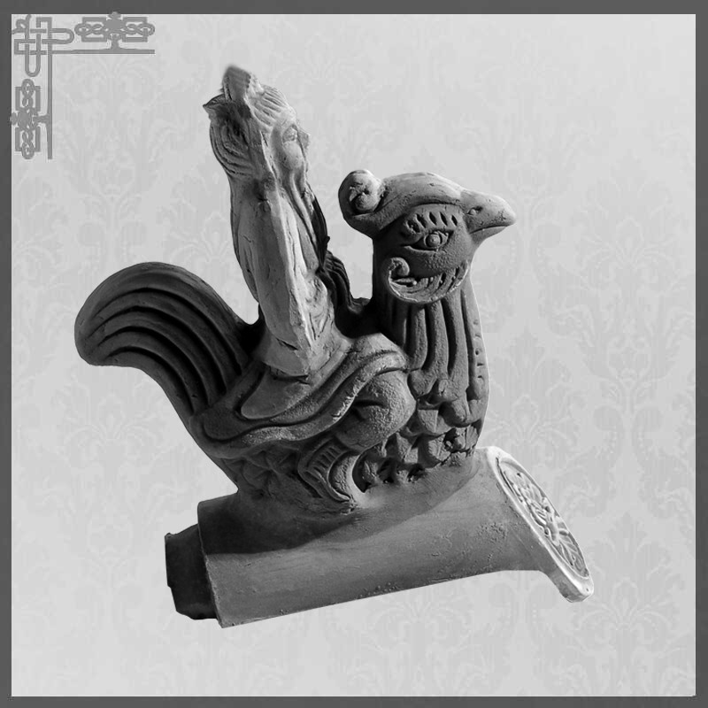 Clay Roof Ridge Ornament In The Shape Legendary Animal Chinese Traditional