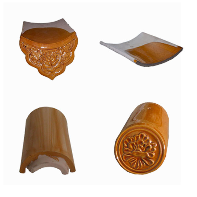 Smooth Surface 180*110mm Glazed Ceramic Roof Tiles For Traditional Chinese House