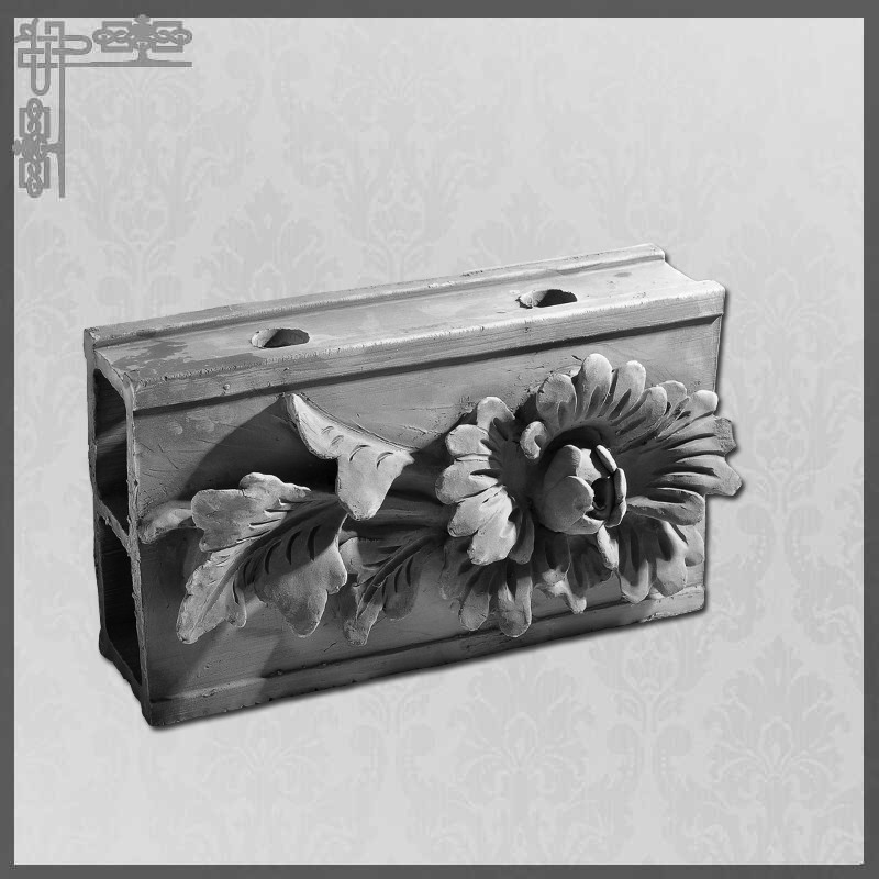 Chinese Classical Decorative Roof Ridge Tile Handmade 3D Flower Design Clay Material