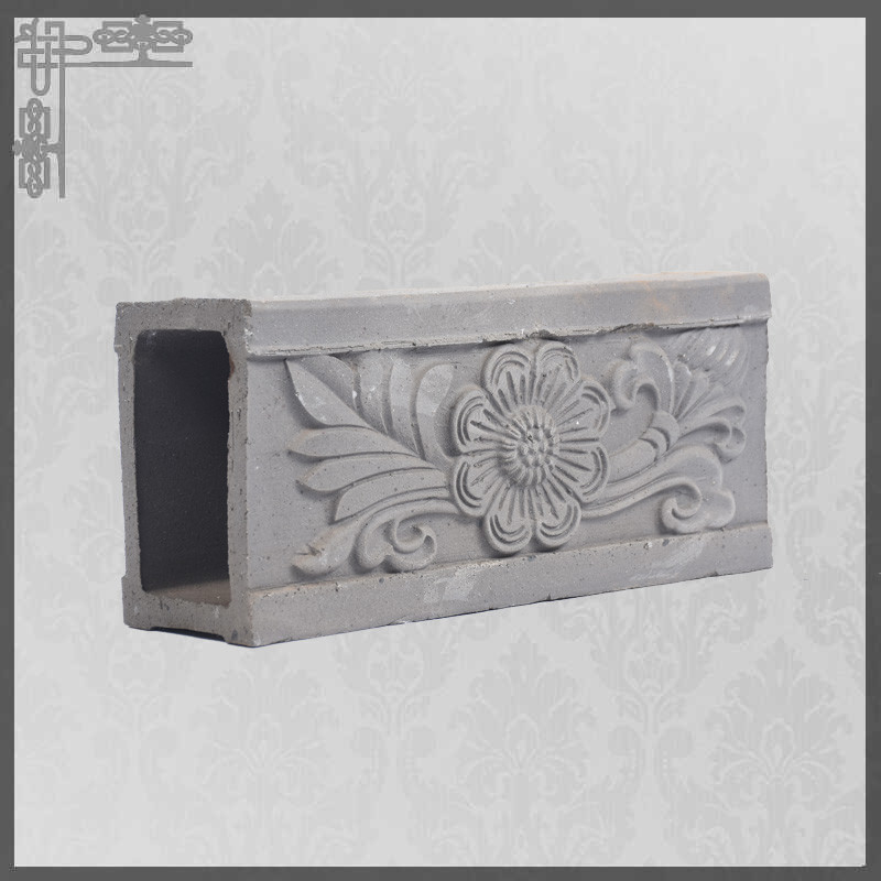 Antique Roof Decorative Ridge Tile Grey Clay Material For Traditional Chinese Building