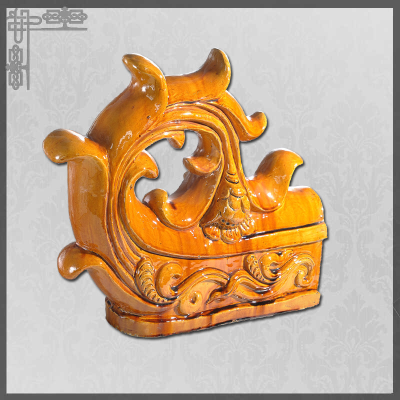 Twice Sintering Chinese Roof Ornaments Decoration For Buddhist Temple