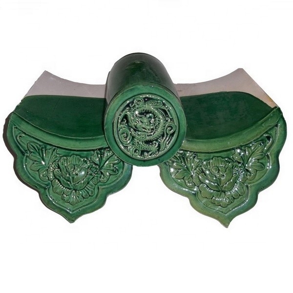 Glazed Green Customizable Chinese Roofing Tiles China Ceramic Roof Tiles 180*110mm