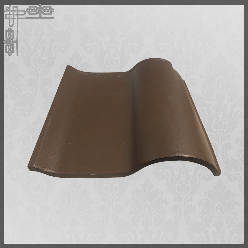 Spanish Coffee Brown Color Glazed Ceramic Roof Tiles Matt Surface  220*220mm
