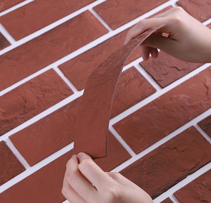 Mcm Stone Flexible Clay Tiles Brick Cladding Customizable For Exterior Villa Wall