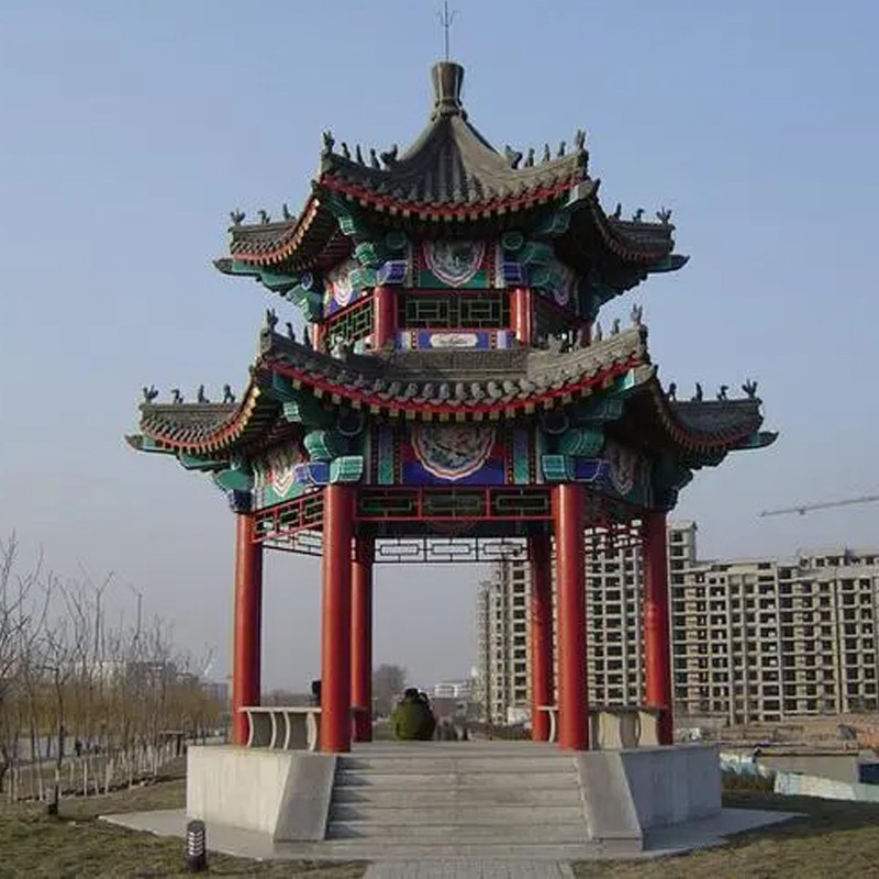 Outdoor Anti Corrosive Wooden Garden Pavilion With 10 - 18 Seats