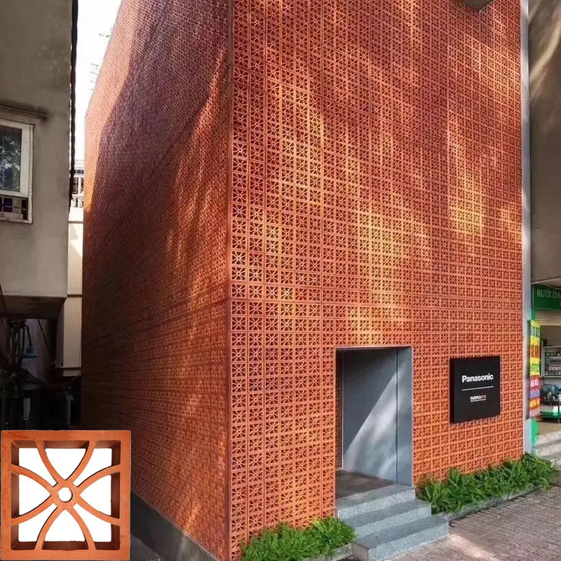 Terracotta Decorative Clay Hollow Breeze Block Hotel Wall Design