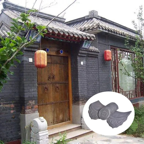 Fireproof Grey Color Chinese Clay Roof Tiles For China Pagoda Garden Building