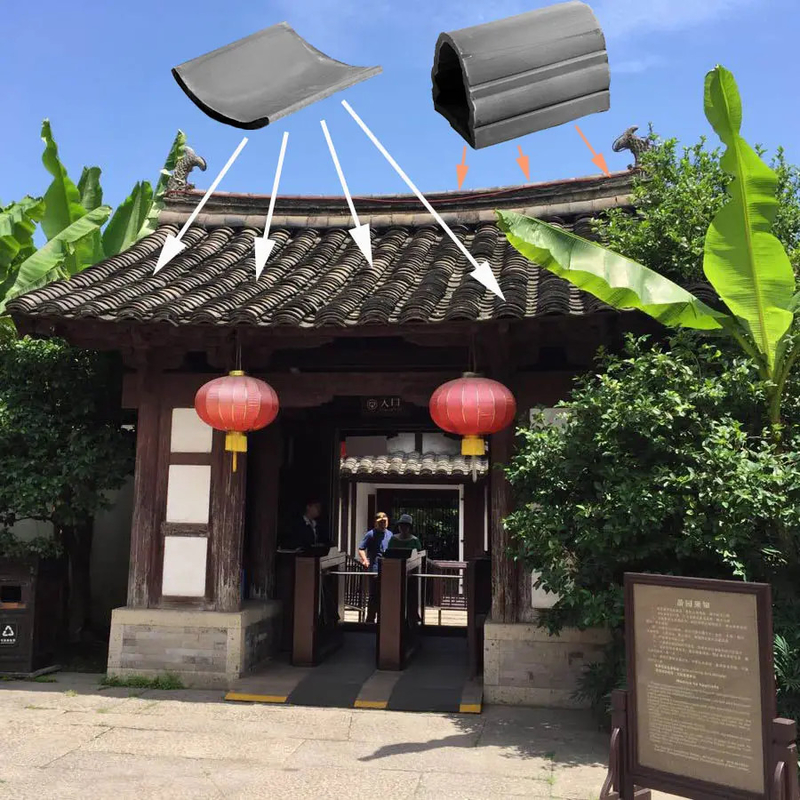 SGS Chinese Pagoda Roof Tiles For Courtyard Application