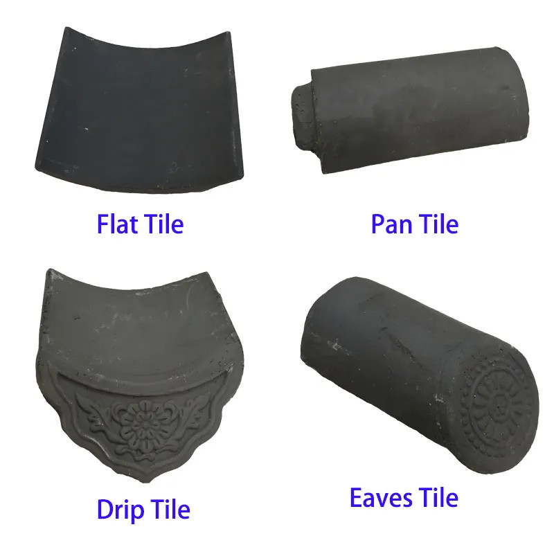 Temple Gate Roofing Material Chinese Clay Roof Tiles Traditional Grey
