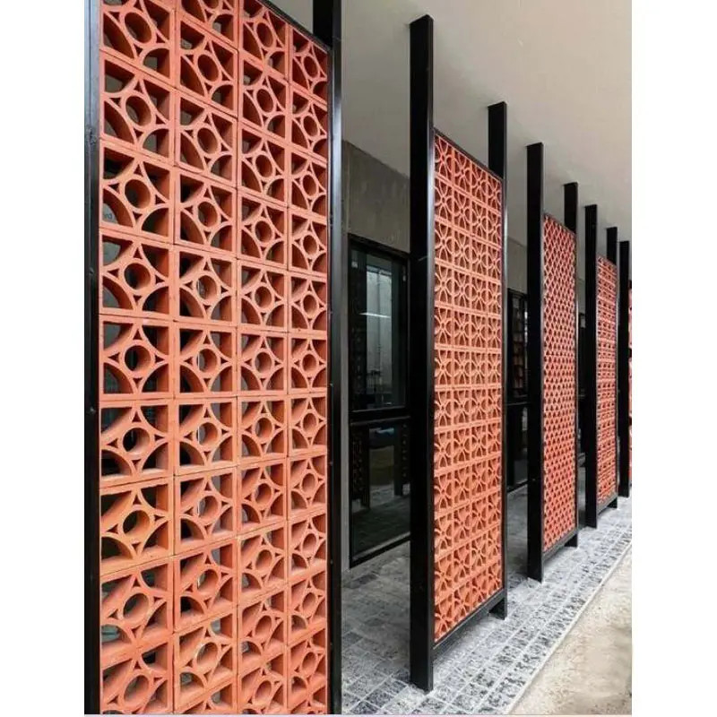 Beautiful Customized Perforated Terracotta Red Brick Wall Ventilation Breeze Block For Hotel