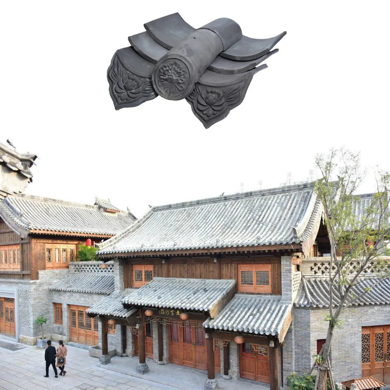Orientals Style Building Interlocking Chinese Clay Roof Tiles Traditional Heatproof