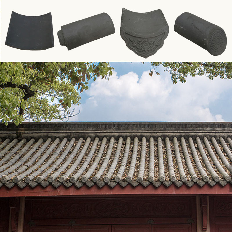 Plain Snow Resistant Chinese Clay Roof Tiles Fireproof