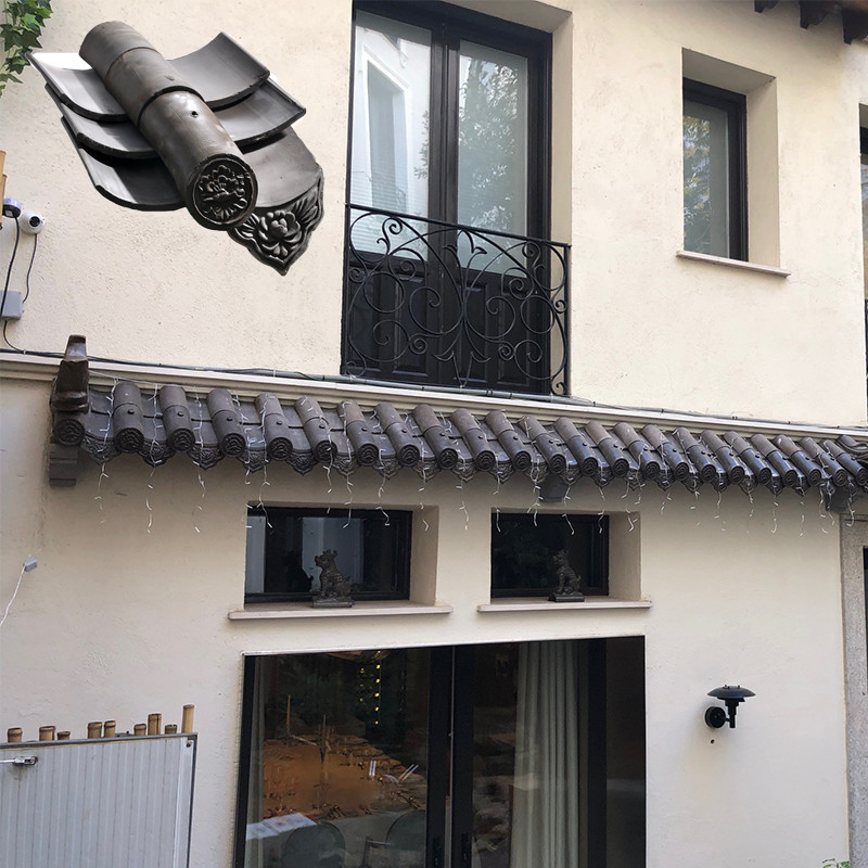 Heatproof Chinese Clay Roof Tiles For Old Korean Resort Villa Projects Courtyard Decoration