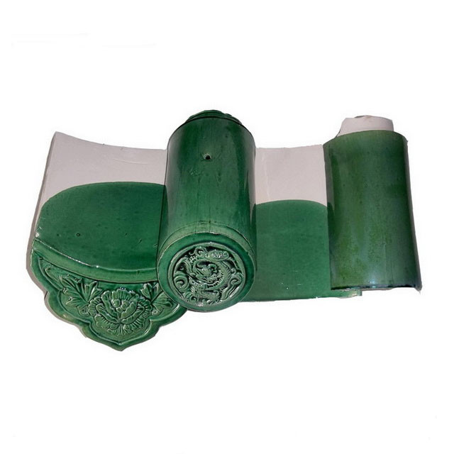 Celadon Oriental Roof Tiles Freeze Thaw Resistance SGS Handcrafted