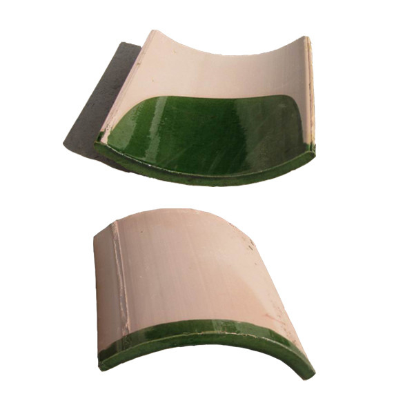 Traditional Celadon Glazed Roof Tiles Semicircle Shaped