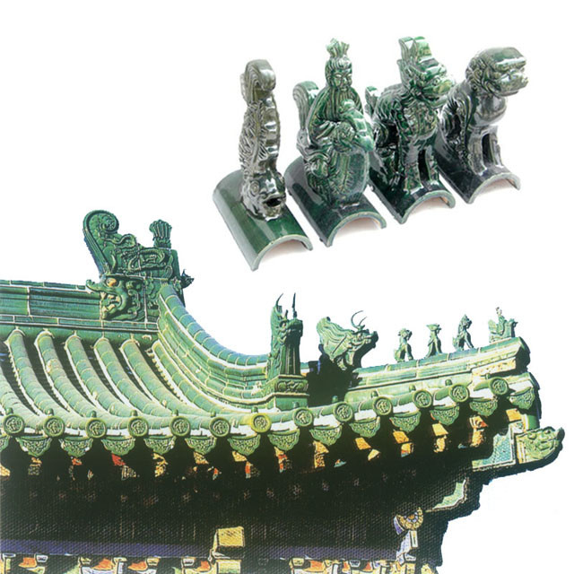 Dragon Beast Chinese Roof Ridge Decorations Glazed Colorful Finial For Roofing Handmade