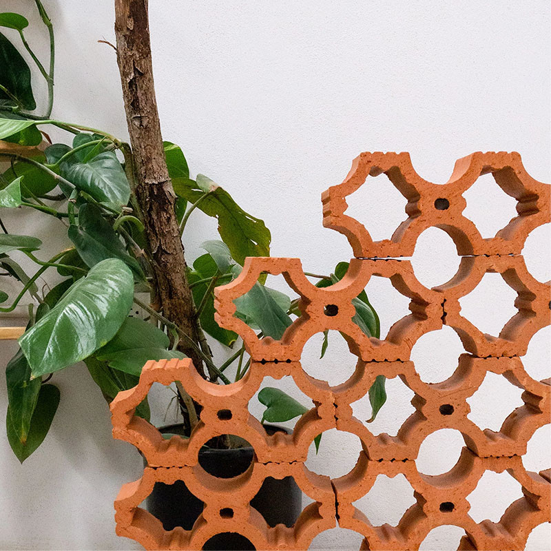 Garden Decorative Terracotta Bricks Red Clay Screen Tile Ventilation Cavity Structure