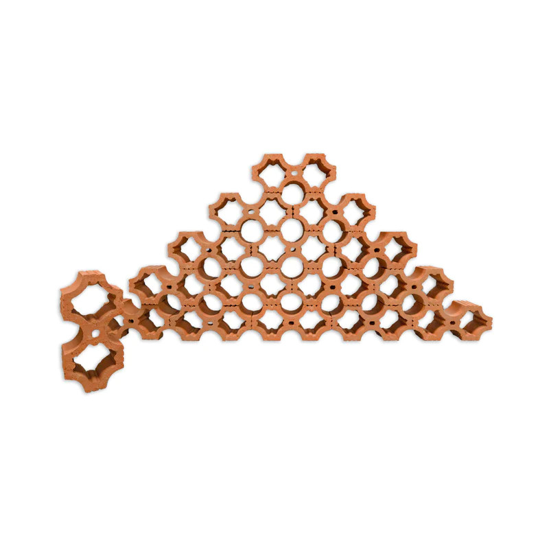Garden Decorative Terracotta Bricks Red Clay Screen Tile Ventilation Cavity Structure