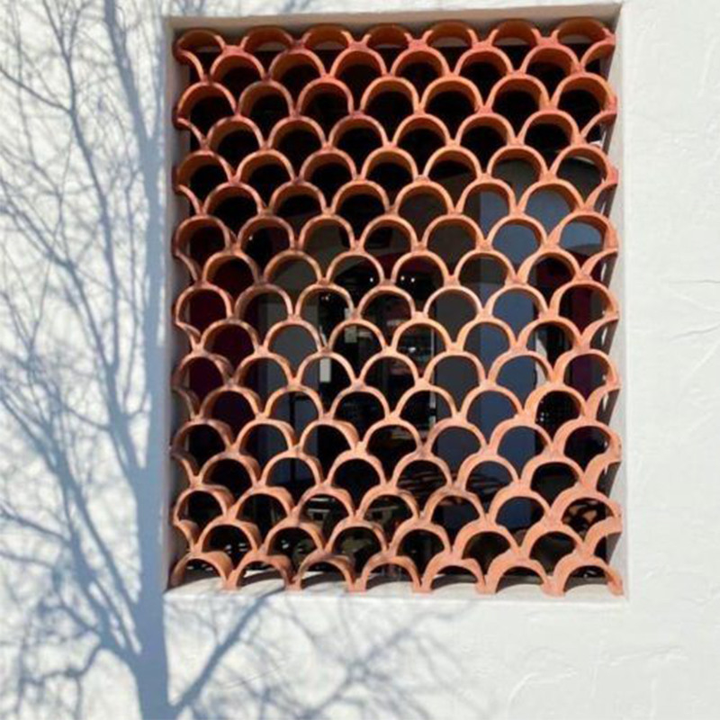 Clay Brick Window Breeze Grey Color Restaurant Interior Exterior Wall Decoration