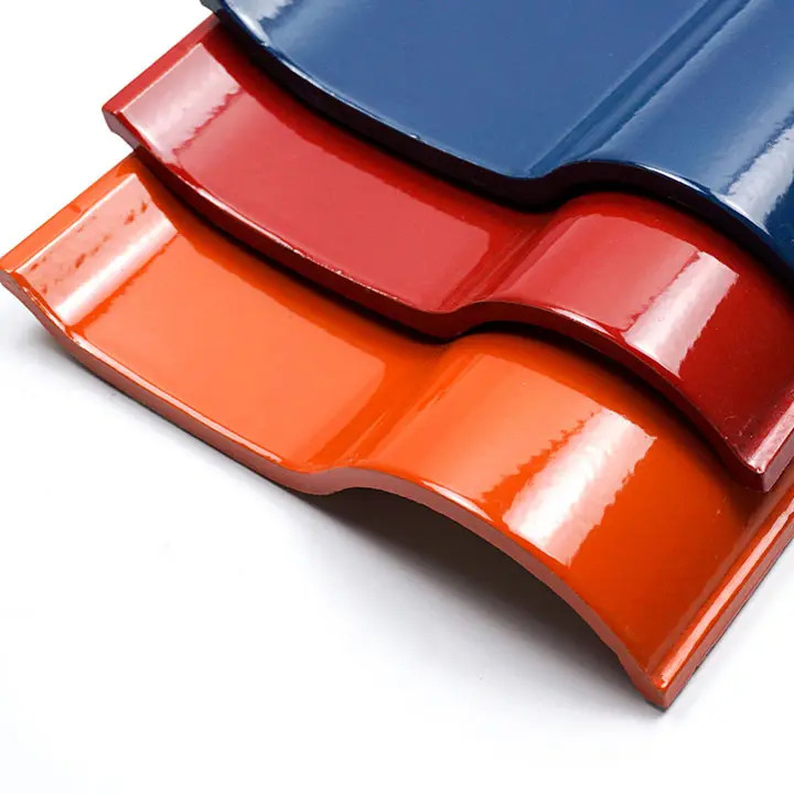 Classical Spanish Roof Tiles Customized Color Glazed French Waterproof Natural Clay Material