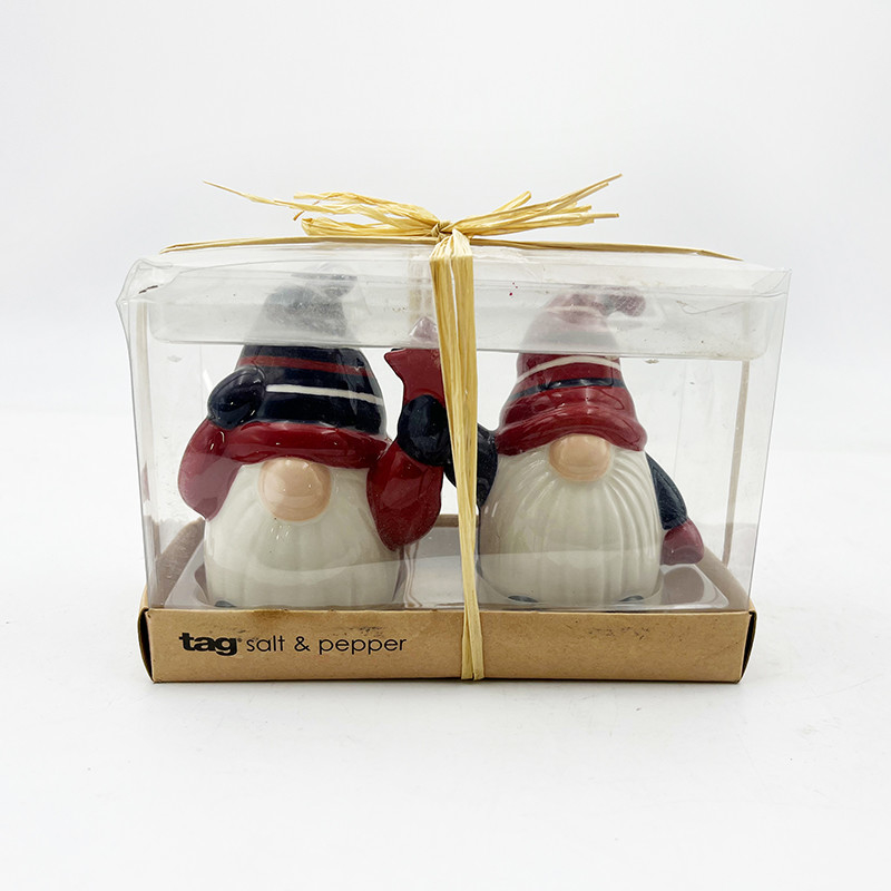 Christmas Ceramic Holiday Kitchen And Table Santa Gifts Salt Pepper Shaker Set Festive Home Decor