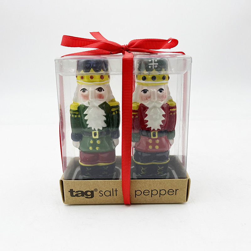 Christmas Salt And Pepper Set Novelty Ceramic Santa Claus Shaker Pots For Kitchen Decorations