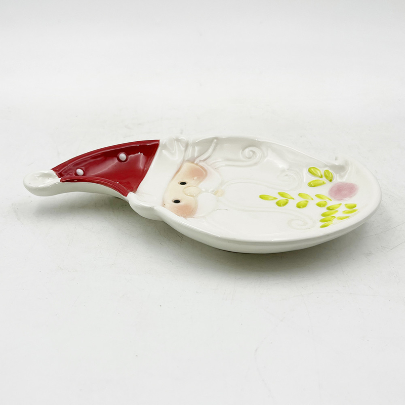 Christmas Santa Claus Ceramic Cake Cookie Plate Gifts Porcelain Holiday Decorative Dinnerware