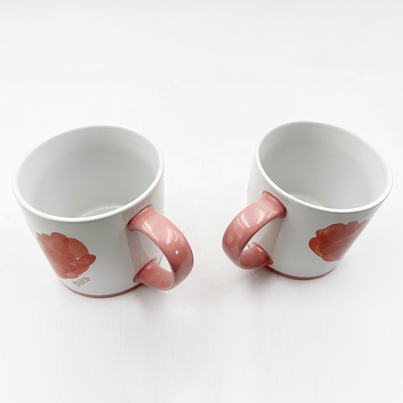 Valentine's Day Painted Heart Ceramic Crafts Products Mug Couple Cup Gift For Home And Cafe