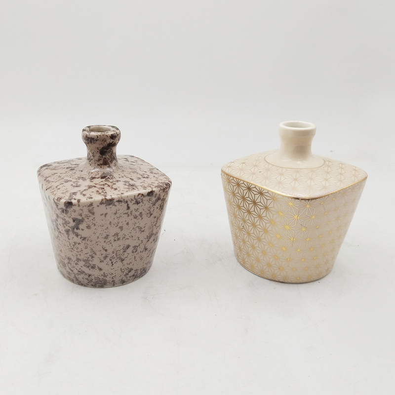 Minimalist Geometric Ceramic Vase Gift Set Trapezoidal And Square Designs Matte White Home Decorative Items