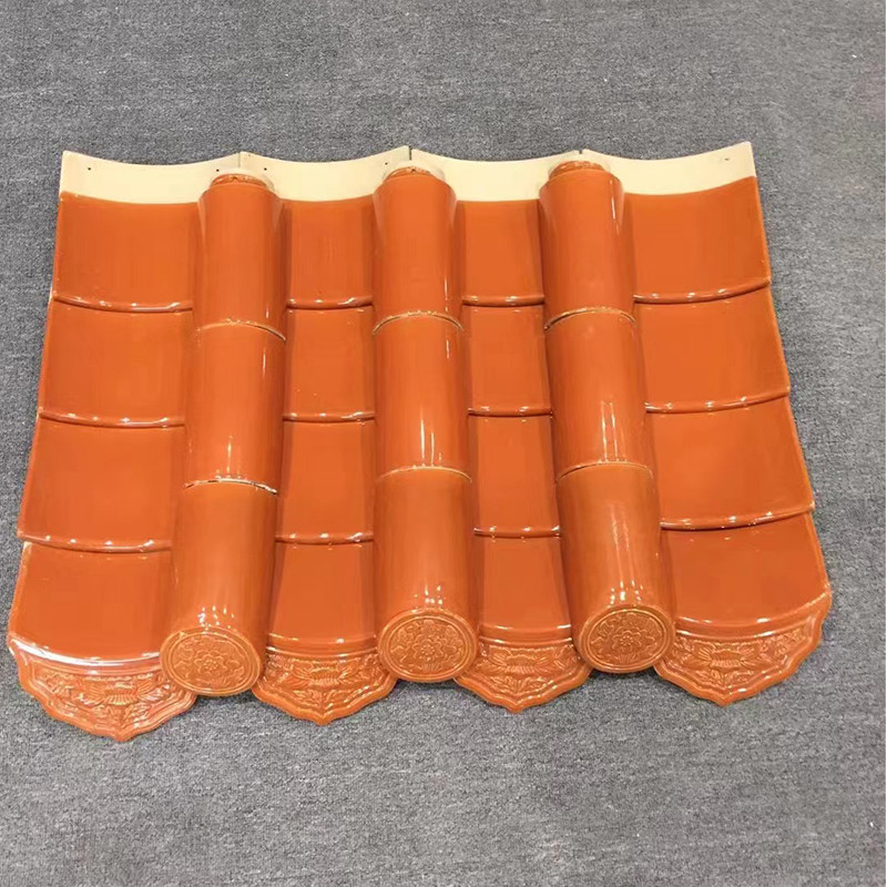 Traditional Chinese Style Glazed Roof Tiles White Body in Yellow Color for Building Project