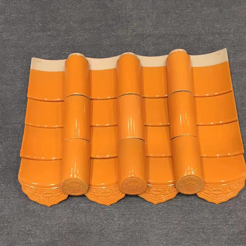 Traditional Chinese Style Glazed Roof Tiles White Body in Yellow Color for Building Project