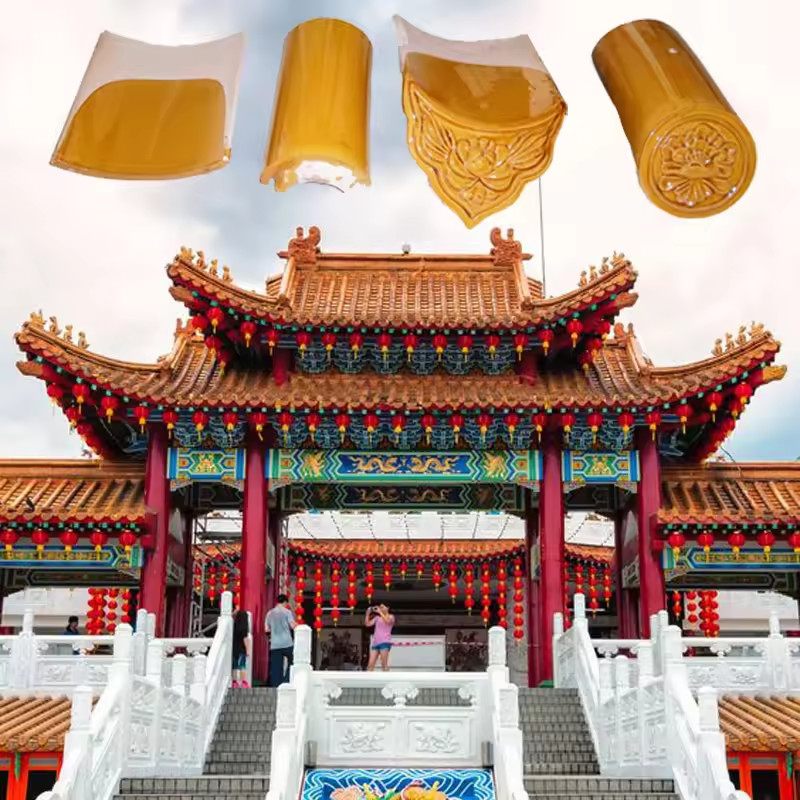 Customized Glazed Roof Tiles in Various Color for Garden Pavilion and Modern Buildings