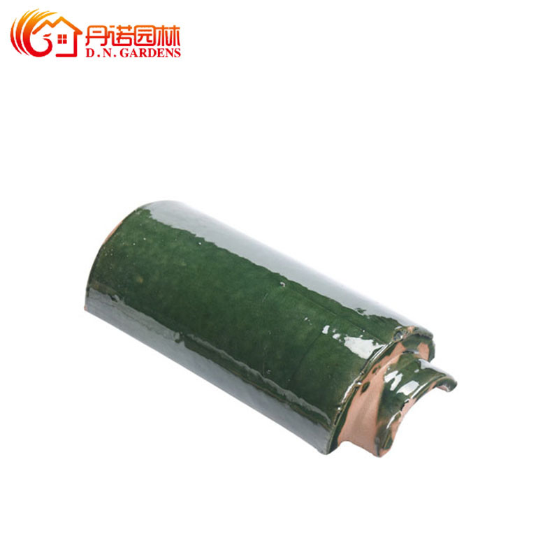 Chinese Glazed Ceramic Roof Tile 180*180mm Vibrant Green Glaze Weatherproof For Pagoda Roofs