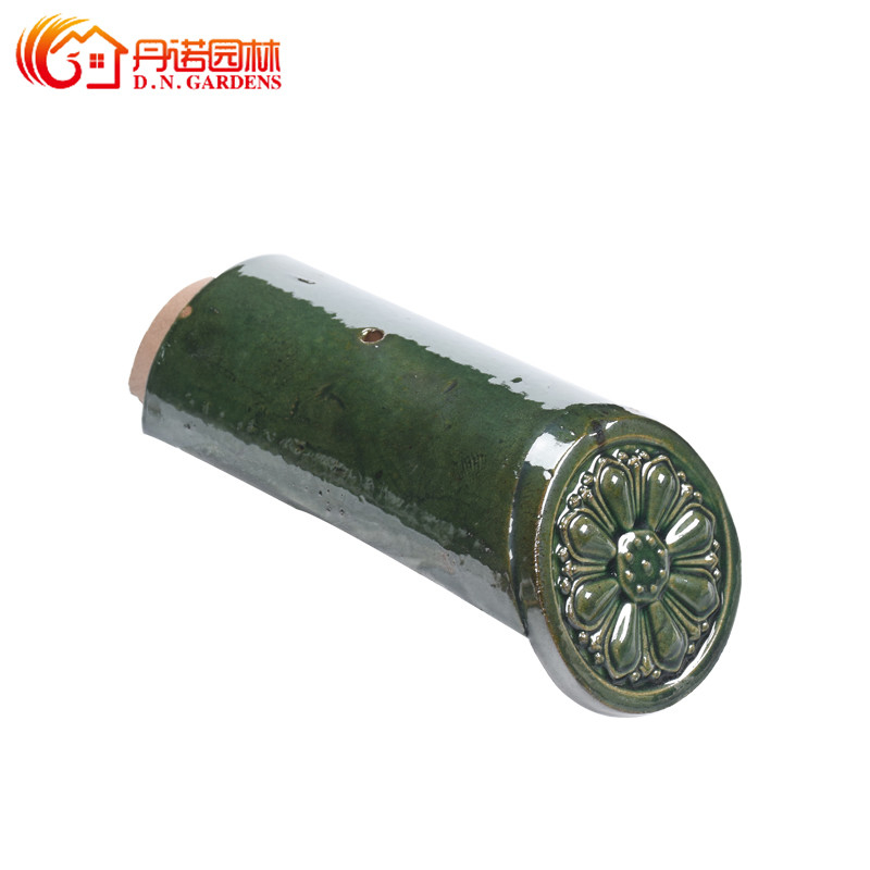 Chinese Glazed Ceramic Roof Tile 180*180mm Vibrant Green Glaze Weatherproof For Pagoda Roofs