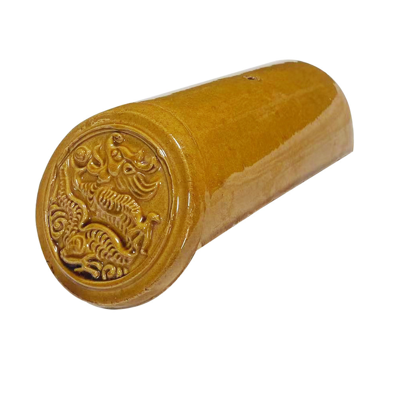 Chinese Glazed Roof Tile High Gloss Green Ceramic Material Finish Ideal For Temples And Shrin