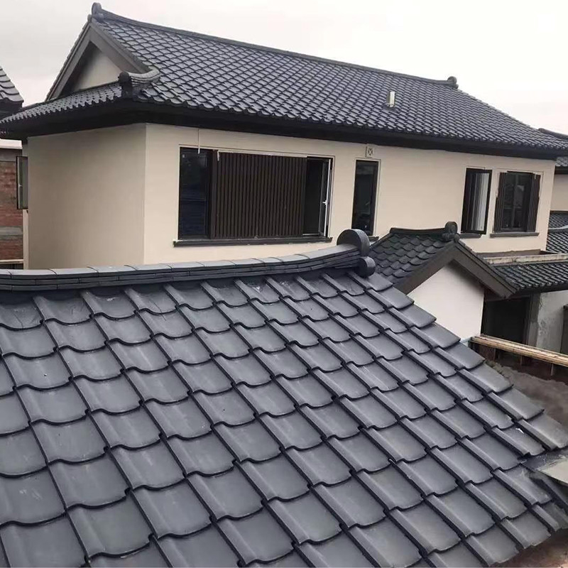 Matt And Unglazed Frost-Proof Japanese Roof Tiles For Concrete Wooden Or Steel Structures