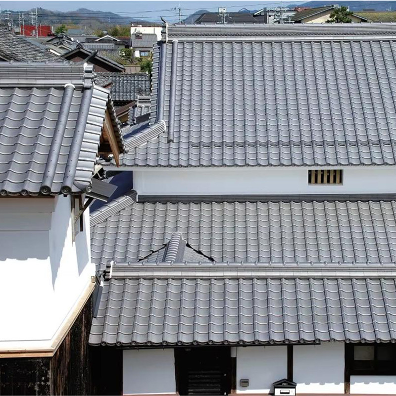 Traditional Aesthetic With Clay Materials Overlapping Japanese Style Roof Tiles For Buildings Roofing
