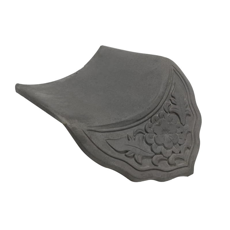 Matte Chinese Antique Temple Tile Grey Clay Roof Tile High Strength UV Resistant For Heritage Buildings