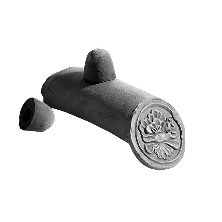 Unglazed Buddhist Temple Chinese Grey Clay Roof Tile Eco Friendly Long Lasting For Classic Architecture